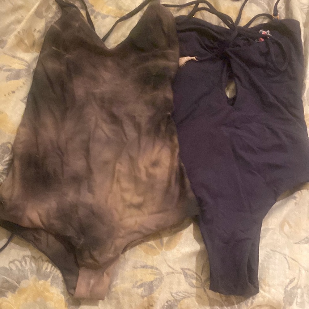 Spiritual Gangster Women's One-Piece Swimwear in Tie-Dye and Solid Brown